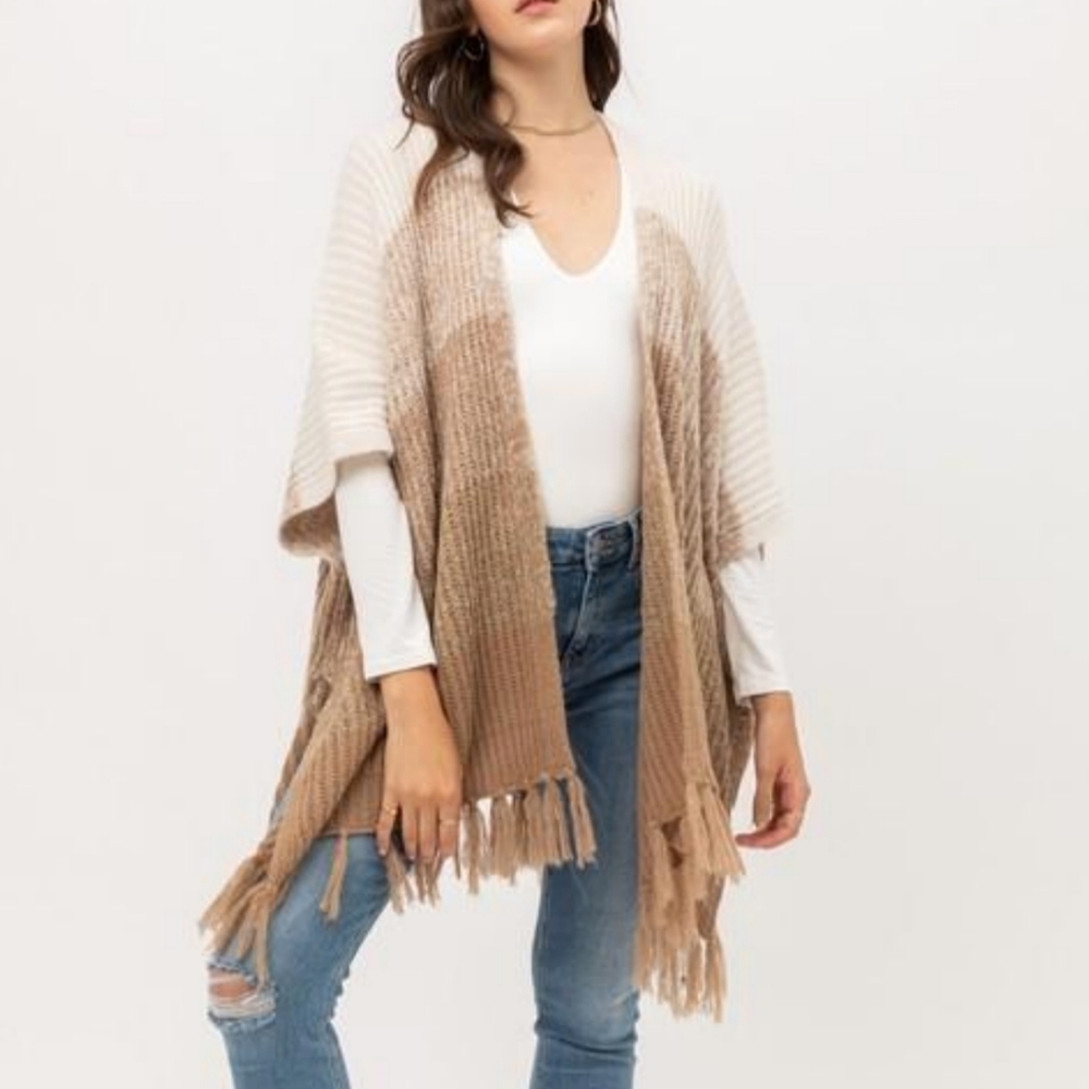 Fringe Hem Cardigan Sweater